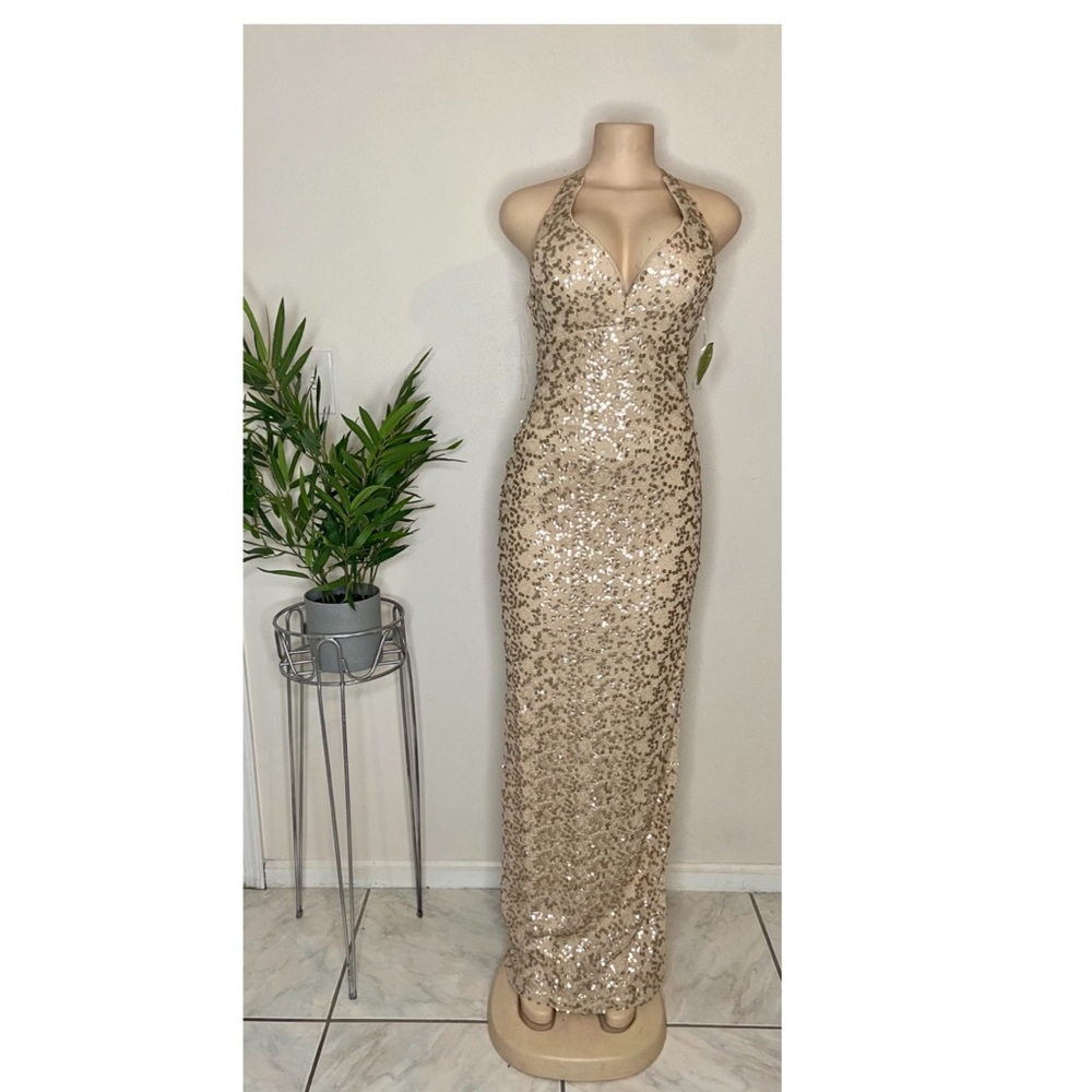 Beige,champagne sequins dress